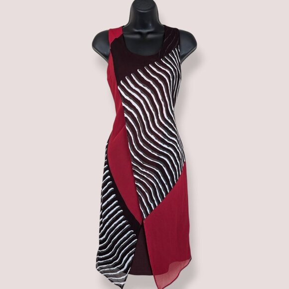 🍁Vintage Picadilly Fashions Red Sheath Dress - Picture 1 of 8